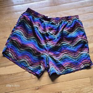 Vintage Playboy Bunny TV Boxer Shorts Men's Lingerie Pajamas Rainbow Pattern L